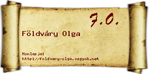 Földváry Olga névjegykártya