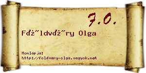 Földváry Olga névjegykártya