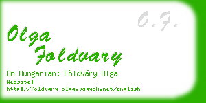 olga foldvary business card